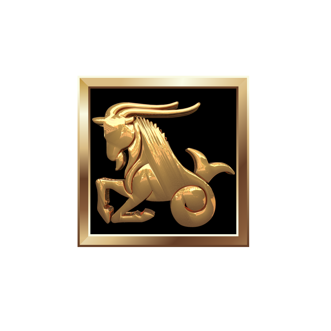 Capricorn gold symbol png, gold Capricorn png, Capricorn gold PNG image, zodiac Capricorn transparent png images download